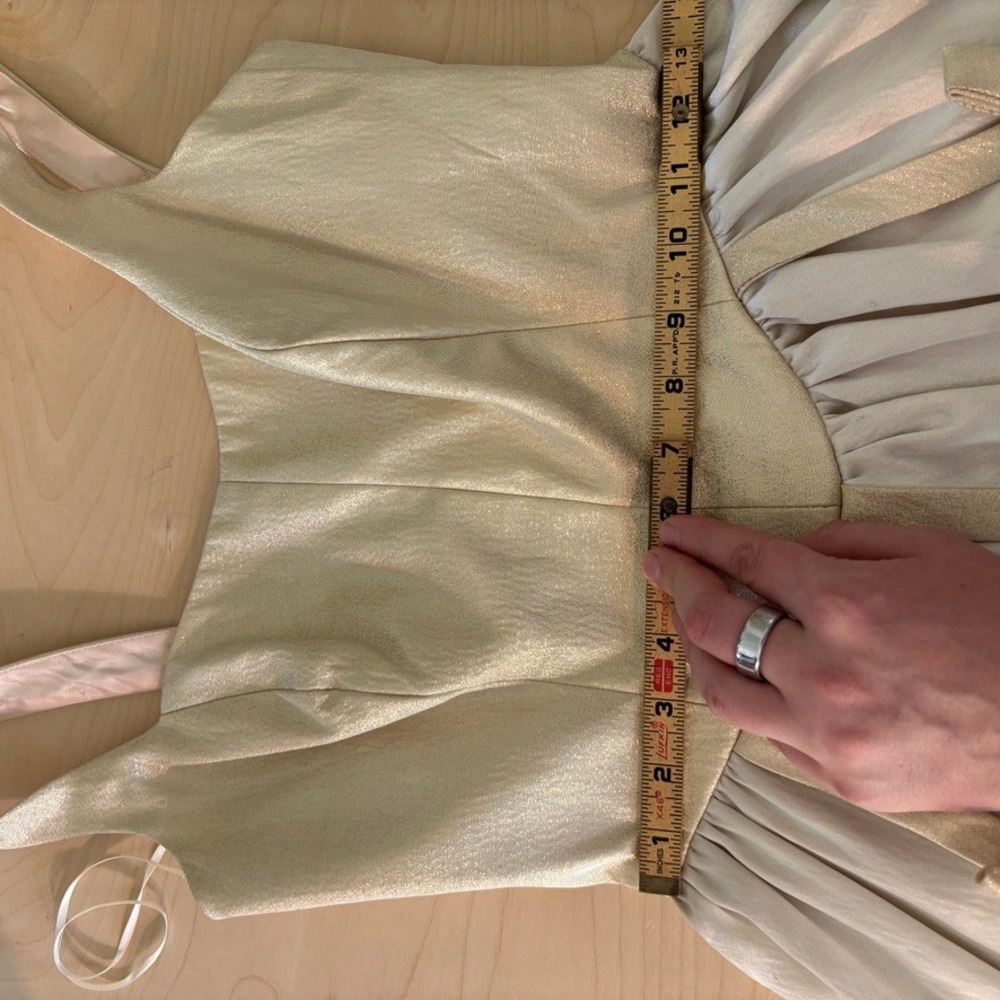 Deadstock 80s Saks L.K.L. by Lawrence Kurtz Mini Dress Sz 4 Gold Bow Cocktail - Picture 11 of 12